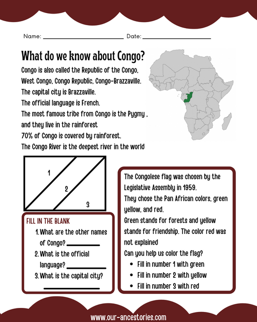 Our Ancestories - Congo Country Profile - Free Worksheets