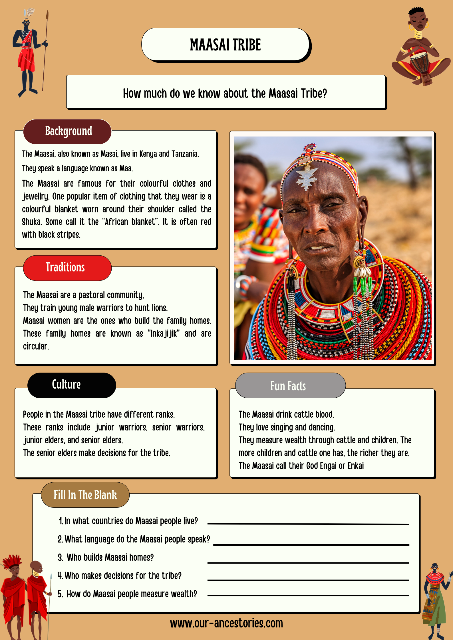 Maasai Tribe - Free Worksheets