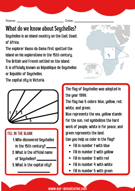 Our Ancestories - Seychelles Country Profile - Free Worksheets